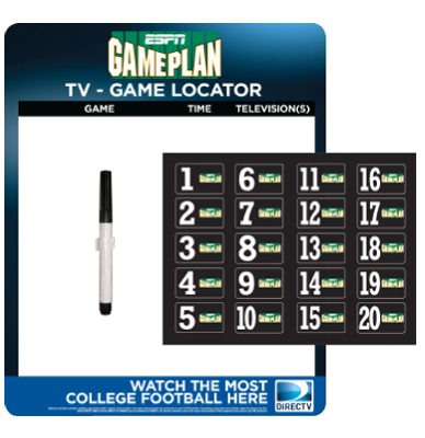 ESPN GAMEPLAN<br />TV-GAME LOCATOR BOARD