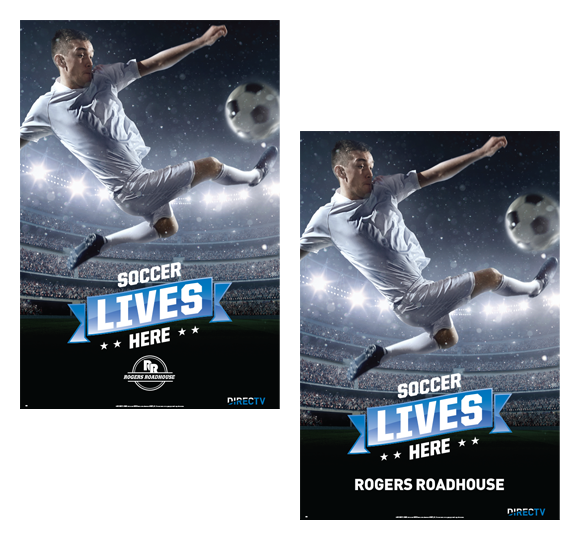 "SOCCER LIVES HERE " (KICK) CUSTOMIZABLE POSTER