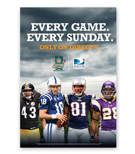 NFL SUNDAY TICKET TEAM SCHEDULE POSTER